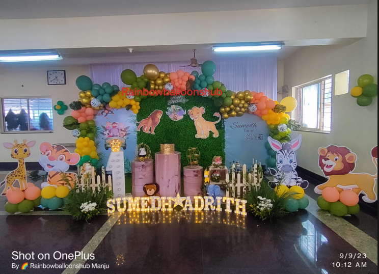 Room decoration surprise with balloons and lights